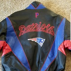 Coat leather New England Patriots